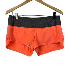 Lululemon Speed Up Shorts Size 8 Block-It Pocket Grapefruit Heathered Black